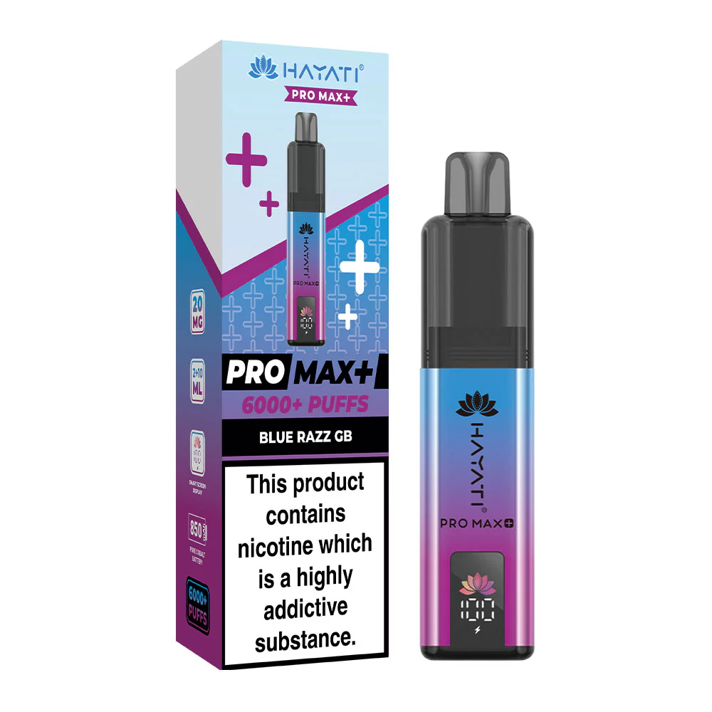 Blue Razz GB Hayati Pro Max Plus 6000 Puffs Disposable Vape Smoke And 