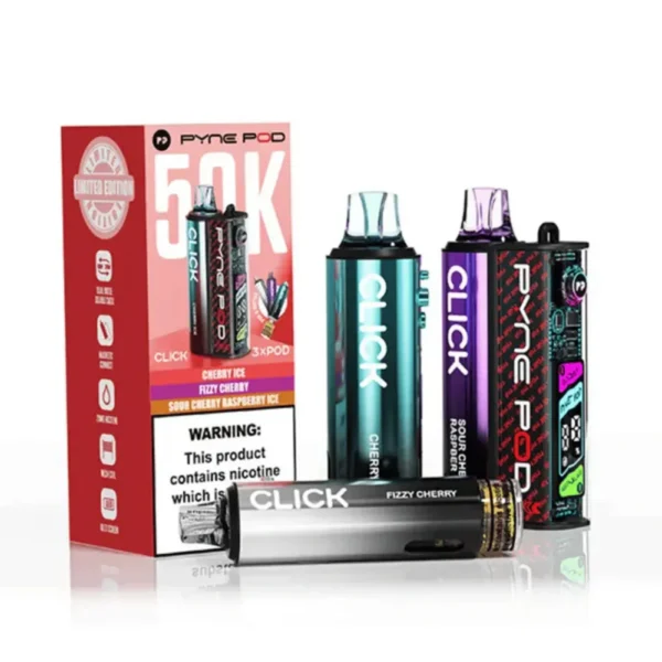 Cherry Edition PYNE POD Click 50K Puffs Prefilled Pod Kit