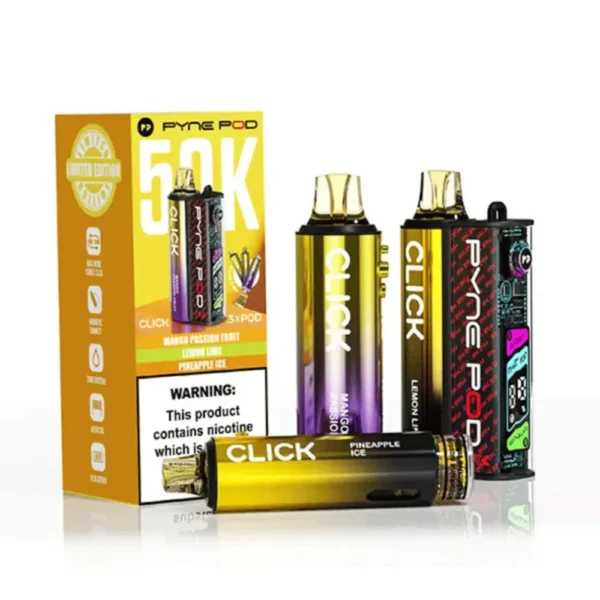 Yellow Edition PYNE POD Click 50K Puffs Prefilled Pod Kit